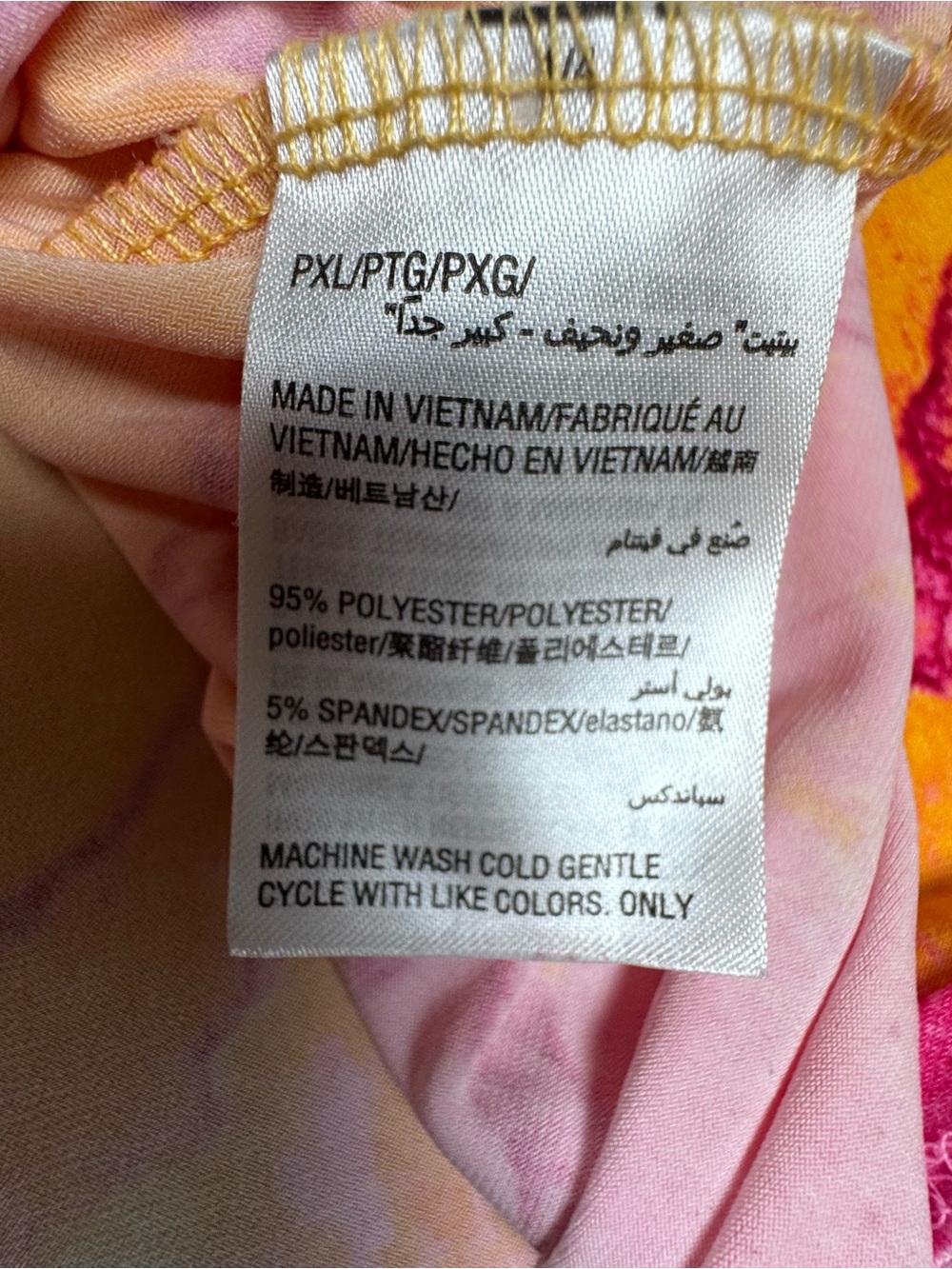 Alfani Pink and Orange Wave-Print Tie-Sleeve Blouse - Picture 9 of 9